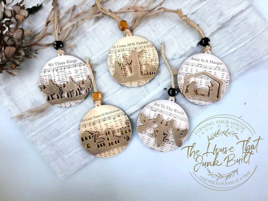 Christmas sheet music ornaments