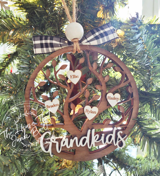 Grandkids Christmas Ornament Family Tree