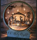 Nativity Snowglobe Lighted Wood Christmas Decor