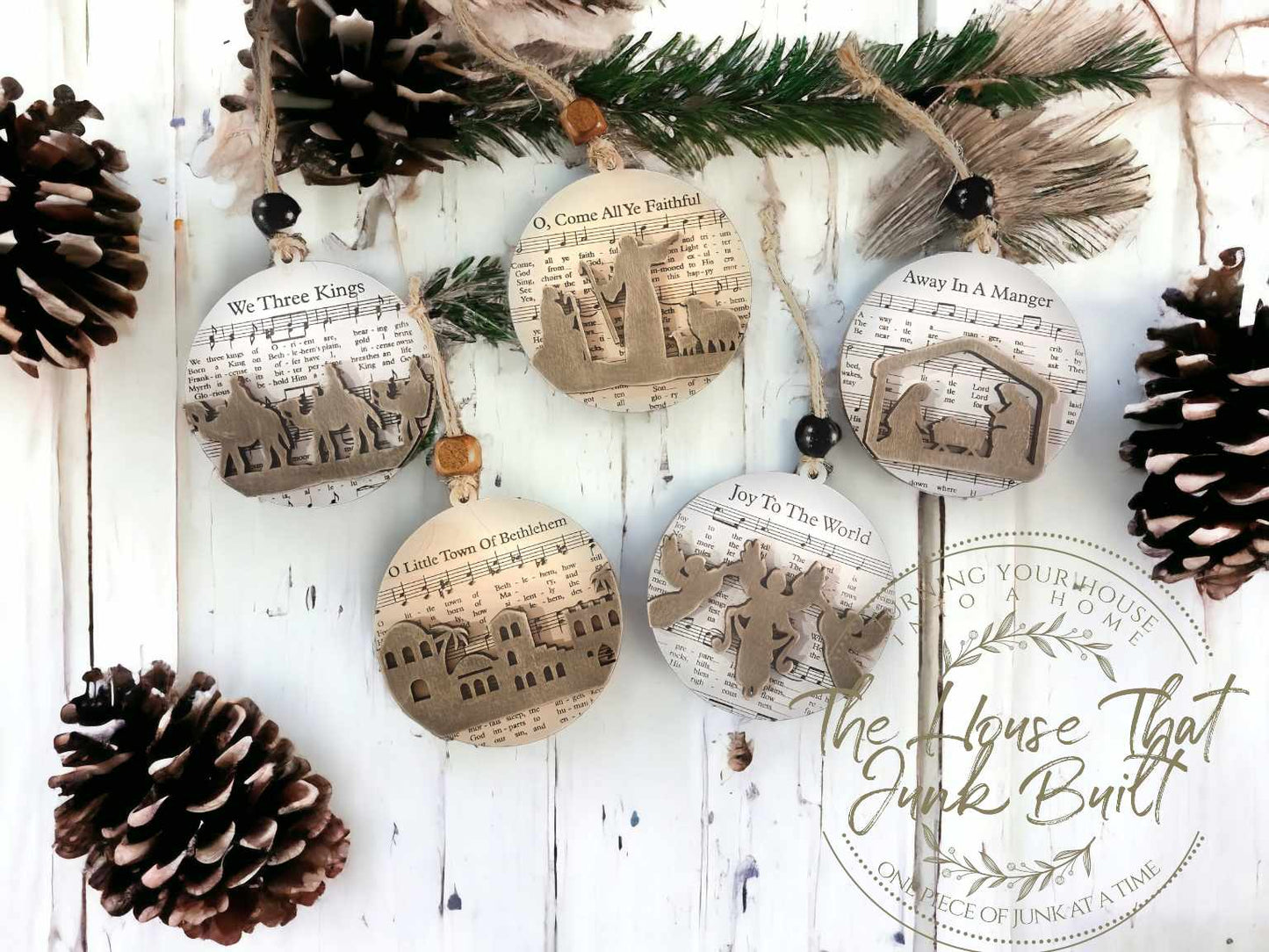 Christmas sheet music ornaments