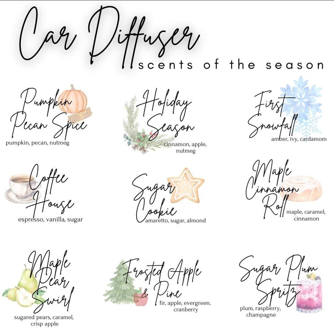 Car Diffusers Seasonal Scents!